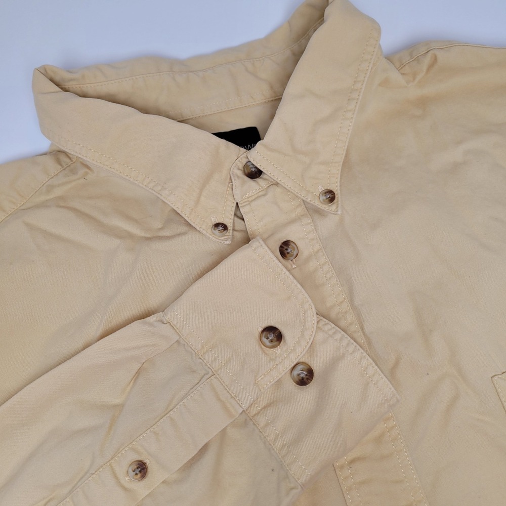 Croft‎ & Barrow Button Down Mens XL Yellow Excellent Long Sleeve Cotton Twill